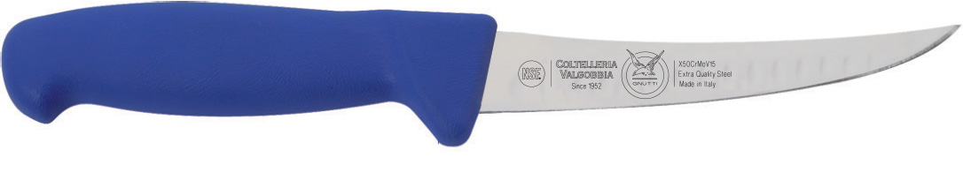 Curved boning knife hollow edge