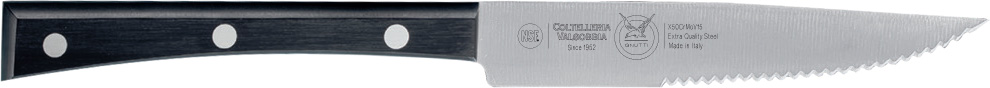 Narrow steak knife serrated blade cm. 13