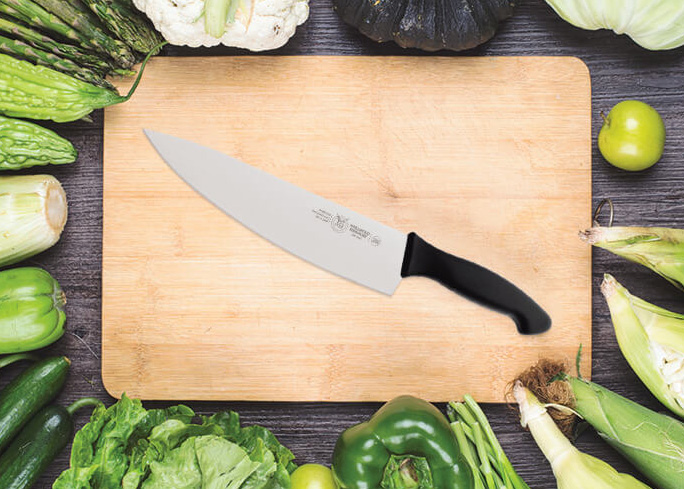 Black handle kitchen knife